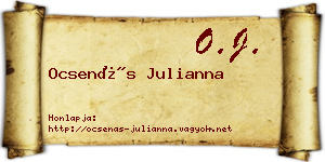 Ocsenás Julianna névjegykártya